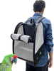NAPURAL Bird Carrier Backpack, Bubble Bird Travel Carrier Backpack with Stainless Steel Tray and Standing Perch，Bird Travel Cage