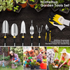 hOmeHua Garden Tools Set, 8 Piece Stainless Steel Heavy Duty Gardening Kit with Ergonomics Soft Rubberized Non-Slip Handle, Tote Bag, Gloves, Trowel, Weeder Tools - Garden Gifts Packing for Men Women