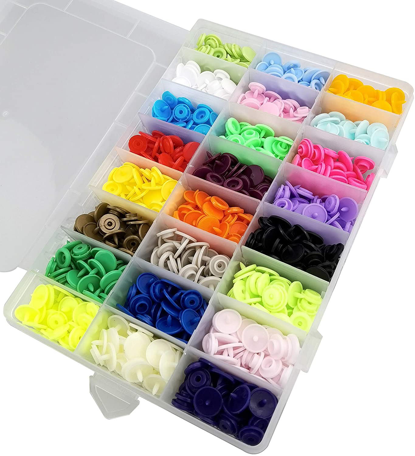Snap Fasteners Kit with Pliers 460 Sets 24-Colors Plastic Snaps