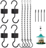 Hummingbird Feeders Accessory Hooks-4 Red Hooks and 4 Brushes,for Outdoors Sturdy Material and Adjustable Curved Head Brush