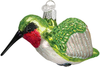 Old World Christmas Glass Blown Ornament with S-Hook and Gift Box, Bird Collection (Hummingbird Feeder)