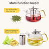 Glass Teapot Tea Kettle for Loose Tea Thicken Class Tea Pot for Stove Top (40oz/1200ml) with Basket Infusers, Ideal Tea Sets for Women Tea Maker Gift