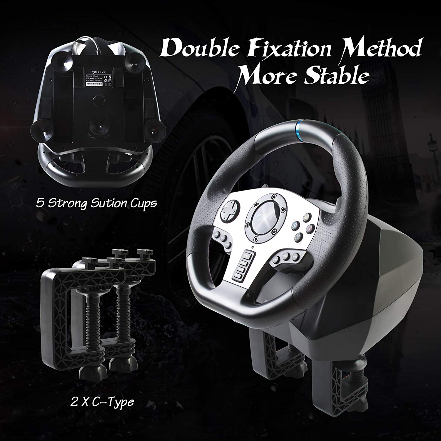 Game Racing Wheel, PXN V9 270°/900° Adjustable Racing Steering Wheel, –  Reliable Store