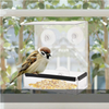 Window Bird Feeder, Bird House with Roof and Seed Tray,Outdoor Window Bird Feeder for Wild Birds/Finch/Cardinal/Bluebird,Clear Acrylic Design to Enjoy Bird Watching for Kids/Elderly/Pets
