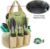 ELDETU Garden Tool Bag, Garden Tote Large Organizer Bag Carrier Garden Tote Bag with 8 Oxford Pockets for Indoor and Outdoor Gardening, Garden Tools Set, 13.7”x 12” x 7” (Tools NOT Included)