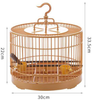 Yissone Round Bird Cage, Plastic Bird House Carrier, Vintage Style Hanging Bird Cage with 2 Feeding Cups for Small Birds Parrot (30cm in Diameter)