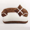 S/M/L Soft PP Cotton Pet Bed Sofa Dog Puppy Winter Warm Mat Kennel Cat Litter Pet Supplies with Pillow