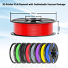 8 Pack PLA 3D Printer Filament, Dveda 1.75mm PLA 3D Printing Filament in Total 2KG, 8 Colors Dimensional Accuracy +/- 0.03 mm Widely Compatible for 3D Printing