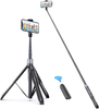 ATUMTEK 51" Selfie Stick Tripod, All in One Extendable Phone Tripod Stand with Bluetooth Remote 360° Rotation for iPhone and Android Phone Selfies, Video Recording, Vlogging, Live Streaming, Black
