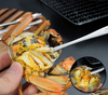 12Pcs Seafood Tools Crab Crackers Set including 3 Crackers 3 Seafood Sheller 3 Stainless Steel Forks 3 Lobster Bibs
