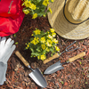 OCALIVING Garden Tool Set- Gardening Tools -Planting Trowel, Fork, Weeder, Transplanter, Rake & 6 Pocket Tote Storage Bag -Heavy Duty Kit for Adults -Gifts for Women & Men -Wood Handle Hand Tools