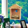 Luckycyc Outdoor DIY Bird Feeder Bird Nest with Suction Cup, Classic Imitated Wooden House Design Bird Cage Accessories