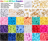 4800 Pcs Flat Round Polymer Clay Spacer Beads for Jewelry Making Bracelets Necklace Earring DIY Craft Kit with Pendant and Jump Rings - Creat 30-40 Pack Bracelets (6mm 18 Colors Beads)