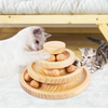 Cat Supplies Funny Roller Cat Balls Bamboo/ Wooden Cat Toys -Three Layer Track Balls Turntable for Kitty Cat Gifts for Your Cats