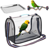 Portable Bird Travel Bag, Luxiv Outdoor Carrying Bird Cage Lightweight Travel Bird Cage Breathable Bird Backpack Foldable Pets Cage with Wood Bird Perches, Climbing Rope, and Stainless Steel Tray