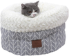 Miss Meow Cat Cave Bed and Round Bed for Indoor Cats,Warming Fluffy Calming Tent Bed for Small and Large Cats,Machine Washable and with Slip Resistant Bottom, Ultra Soft Plush Cushion for Cats Puppy Small Dogs Sleeping