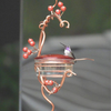 Hummingbird Feeders for Outdoors, Humming Birds Houses for Outside Hanging, Red Berries Design Attracts More to Rest, Best Gifts for Bird Lovers