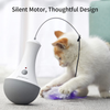 Interactive Cat Toys for Indoor Automatic Rolling Kitty Toys 360 Degree Irregular Self Rotating Tumbler Cat Toys for Play and Exercise Cat Stuff, Automatic Cat Toy as Cat Gifts-2 Simulation Feathers