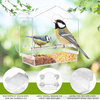 YouGottaIt Window Bird Feeder, Waterproof Bird Watching with Strong Suction Cups, Drainage Holes and 4-Sectioned Removal Tray
