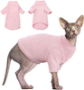 DENTRUN Sphynx Hairless Cats Shirt, Pullover Kitten T-Shirts with Sleeves, Breathable Cat Wear Turtleneck Sweater, Adorable Hairless Cat's Clothes Vest Pajamas Jumpsuit for All Season