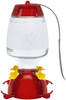 MEKKAPRO Oasis Hummingbird Feeder, 20 Ounce, Glass Hanging 4 Nectar Feeding Stations, Bright Red, Backyard Feeder