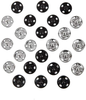 Samuay Snap Buttons for Sewing and Crafting 72 Sets in 2 Colors Black and Silver - Heavy Duty Metal Snaps for Leather Jackets, Jeans, Bags & Clothing - 10mm