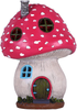 TERESA'S COLLECTIONS Mushroom Fairy House Garden Statue Accessories with Solar Powered Lights, Waterproof Resin Outdoor Cottage Garden Figurines Lawn Ornaments for Patio Yard Decorations, 7.5 inch
