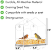 Window Bird Feeder, Translucent Window Bird Feeder, Attaches to Any Window, Giving You a Perfect Bird Watching View, Outdoor Birdfeeder Removable Seed Tray, Drain Holes, Super Strong Suction Cups