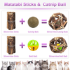 Catnip Toys -5pcs Kitten Teething Toys, Cat Toys Natural Silvervine Sticks Catnip Balls & Catnip Sticks Kitten Toys for Indoor Cats, Cat Dental Toy Cleaning Teeth Chew Toys