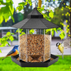 HIPPIH Wild Bird Feeder Hanging for Garden Yard Outside Decoration, Hexagon Shaped with Roof Hanging Wild Birds Feeder Perfect for Mix Seed Blends 2.6lb Capacity Gazebo Bird Feeder