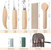 Wood Carving Tools 7 in 1 Wood Carving Kit with Hook Carving Knife, Detail Wood Knife, Whittling Knife, Leather Strop, Beech Spoon, Whetstone, Polishing Wax for Spoon, Bowl, Cup or General Woodwork