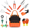 Garden Tool Set - 32 PCS Heavy Duty Stainless Steel Gardening Tools with Non-Slip Rubber Handle & Durable Storage Tote Bag Gardening Gifts for Women Men