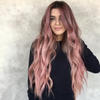 Pink Gradient Long Curly Hair High Temperature Fiber Fluffy Breathable Bangs Wigs