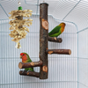 PINVNBY Bird Perch Natural Wood Stand Toy Hanging Parrot Multi Perch Branch Bird Cage Branch Perch Accessories for Small Medium Birds Parakeets Cockatiels Conures Macaws Parrots Love Birds Finches