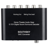 SOUTHSKY 5.1/2.1 Audio Rush Digital Sound Decoder Converter,Optical SPDIF, Coaxial to 5.1CH 2.1CH Analog Audio (6RCA Output)