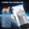 oneisall Dog Clippers,5-Speed Quiet Dog Grooming Kit,Cordless Low Noise Electric Pet Shaver Dog Hair Clippers,Professional Dog Grooming Clippers with Stand Base, Clippers for Dogs Cats Pets