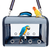 PetierWeit Bird Parrot Travel Carrier Lightweight Bird Travel Bag Transparent Breathable Bird Travel Cage Portable Travel Carrier for Small Bird and Parrot(Size Large)