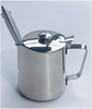 BBQ Basting Pot with Basting Brush Oil Brush - Stainless Steel Barbecue Sauce Pot with Silicon Basting Brush