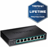 TRENDnet 8-Port Gigabit EdgeSmart PoE+ Switch, 8 x Gigabit PoE+ Ports, 64W PoE Power Budget, Managed PoE+ Switch, Wall Mountable, Desktop Ethernet Switch, Lifetime Protection, Black, TPE-TG82ES