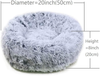 SAVFOX Original Calming Dog and Cat Bed, Orthopedic Anti Anxiety Round Comfy Donut Cuddler Cozy Soft Fluffy Faux Fur Long Plush Marshmallow Pet Bed Machine Washable for Indoor Small Medium Large Dog