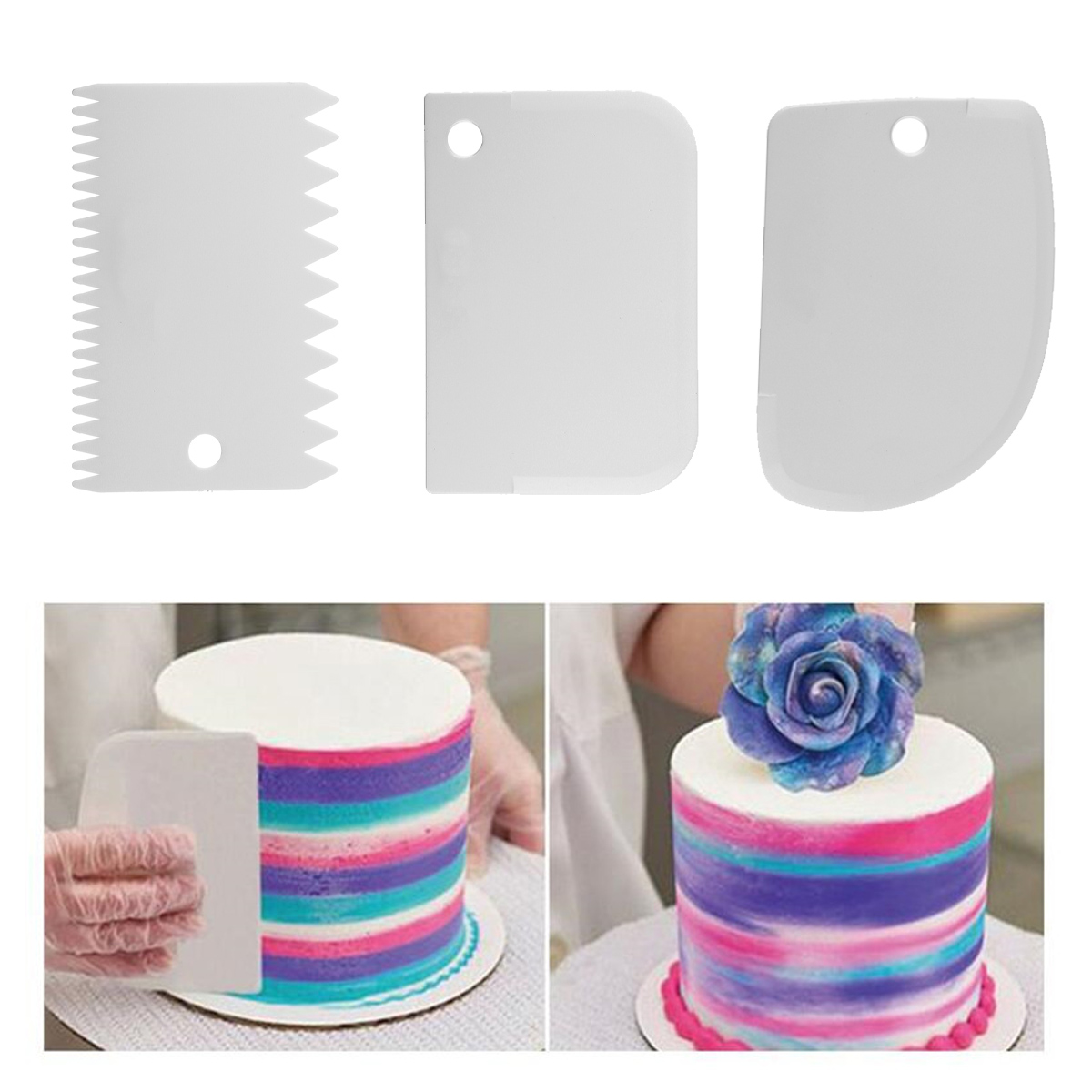 21Pcs Cake Decorating Tool Kit Baking Fondant Supplies Turntable Bag Tip Spatula