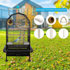 Lilithye Bird Cage Open Top Standing Parrot Parakeet Cage with Rolling Stand Large Metal Bird Flight Cage for Conure Parekette Cockatiel Finch Macaw Cockatoo Pet House,Black,Height 34 inch