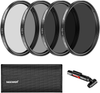 Neewer 58MM Neutral Density ND2 ND4 ND8 ND16 Filter and Accessory Kit for Canon EOS Rebel T6i T6 T5i T5 T4i T3i SL1 DSLR Camera, Lens Pen, Filter PouchIncluded