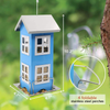 Goodeco Bird House Feeders for Outside,Hanging Bird feeders Weatherproof Country House Design for Easy Cleaning & Refills,Come with Hook to Hang on Tree,Poles in Backyard Garden,Patio (Blue)