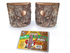 Mac's Suet Wild Bird Feeder, All Natural Wood with Bark - Includes Wooden Perch and 4 C&S Peanut Suet Plugs