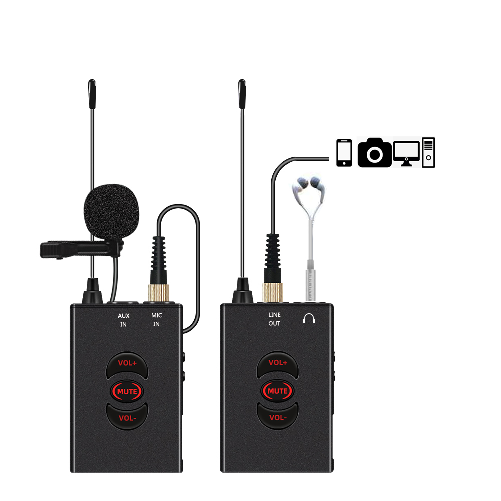 BAOBAOMI TF-105 Professional UHF Wireless Frquency Lavalier Microphone for Audio Vlog Recording Intervierw Teaching