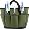 Garden Tool Bag Oxford Cloth Fabric Garden Tote Bag with Pockets Handles Strap Home Organizer for Gardening Garden Tool Kit Holder 13''Wx7''Dx12''H Black