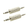 3.5mm Male to Male Audio Adapter, Metal Silver 3 Pole 3.5mm Stereo Jack to 3.5mm Stereo Jack Adapter