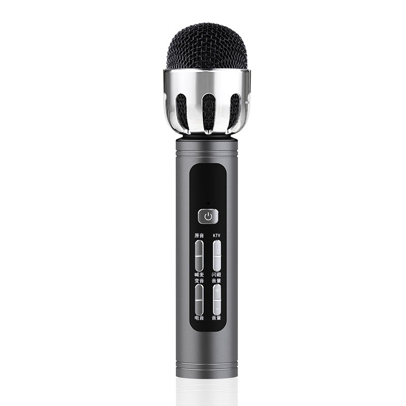 F6 Mobile PC Live Broadcast Singing Microphone bluetooth Wireless Karaoke Mic with Sound Card