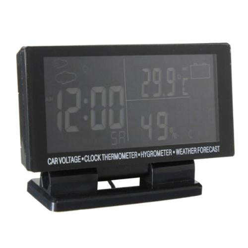 EC60 4.5 inch LED Display 12V/24V Car Thermometer+Voltmeter+Hygrometer+Weather Forecast+Clock